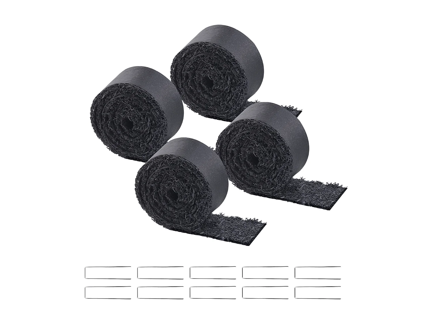 Rotoli di Pacciame SucceBuy per Paesaggistica - 4 Rotoli, 305 x 11cm, Nero Naturale, Abbellisce Giardini, Previene Erbacce