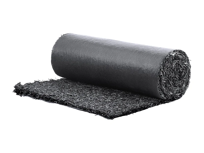 Mulchrollen SucceBuy Set van 2 van Rubber 244 x 56 cm voor Landschapsarchitectuur Mat, Permanente Oprit, Natuur-Zwarte Rand
