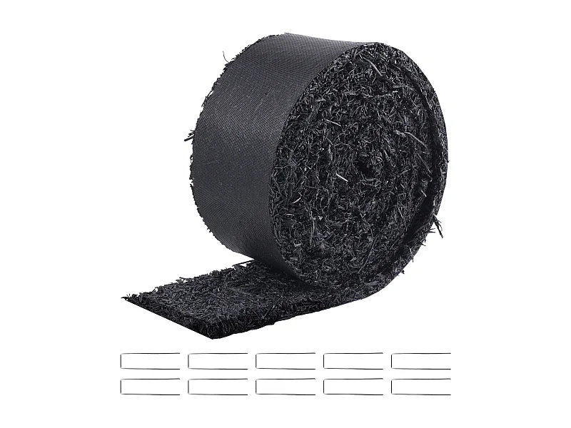Mulchrol SucceBuy van Rubber 305 x 11cm, Gerecyclede Mat, Natuurlijk Uiterlijk, Voorkomt Onkruid en Modder, voor Tuinen, Planten