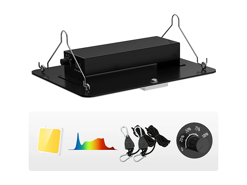 LED-Groeilamp SucceBuy 150 W, Volledig Spectrum met Variabele Intensiteit, Samsung-diodes voor Binnenplanten, Vegetatie, Bloei, Kas