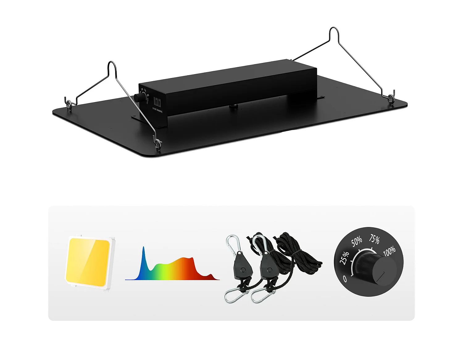 Lampe de Croissance à LED SucceBuy 300 W, Diodes Samsung à Intensité Variable, pour Plantes d'Intérieur, Semis, Végétation, Floraison, Pilote en Guirlande