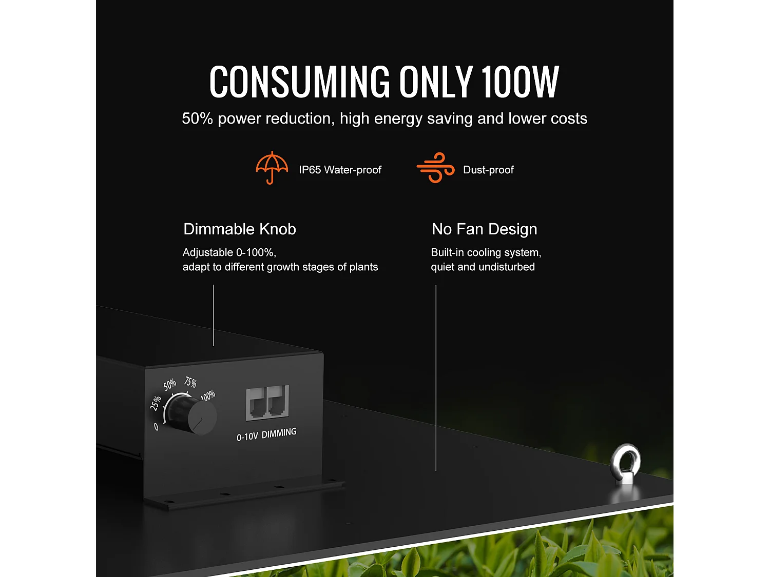 Lampe de Croissance à LED SucceBuy 300 W, Diodes Samsung à Intensité Variable, pour Plantes d'Intérieur, Semis, Végétation, Floraison, Pilote en Guirlande