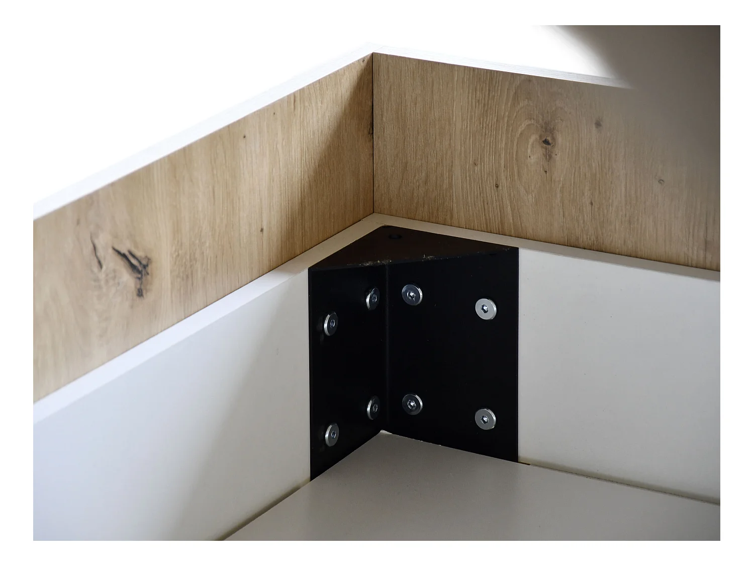 Doppelbett Luk II 160 x 200 cm ohne Matratze Bett mit Lattenrost Jugendbett Kopfteil mit Bettkasten ohne Nachttisch (schwarz, Jasmine 100 - schwarz)