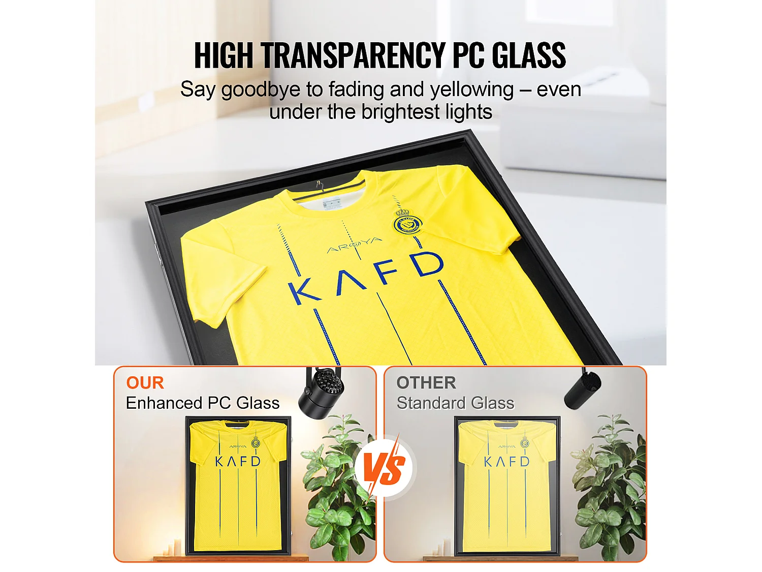 Exhibidor SucceBuy Vitrina para Camisetas Enmarcadas, Dimensiones 61 x 81 x 3.8cm, Caja de Sombra para Camisetas con Cerradura