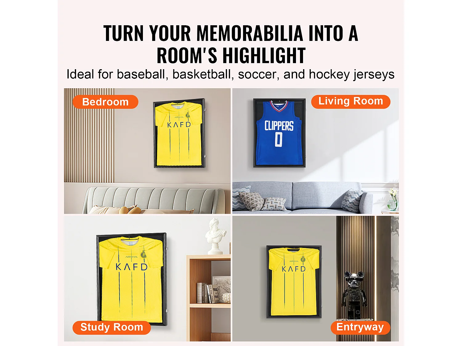 Exhibidor SucceBuy Vitrina para Camisetas Enmarcadas, Dimensiones 61 x 81 x 3.8cm, Caja de Sombra para Camisetas con Cerradura