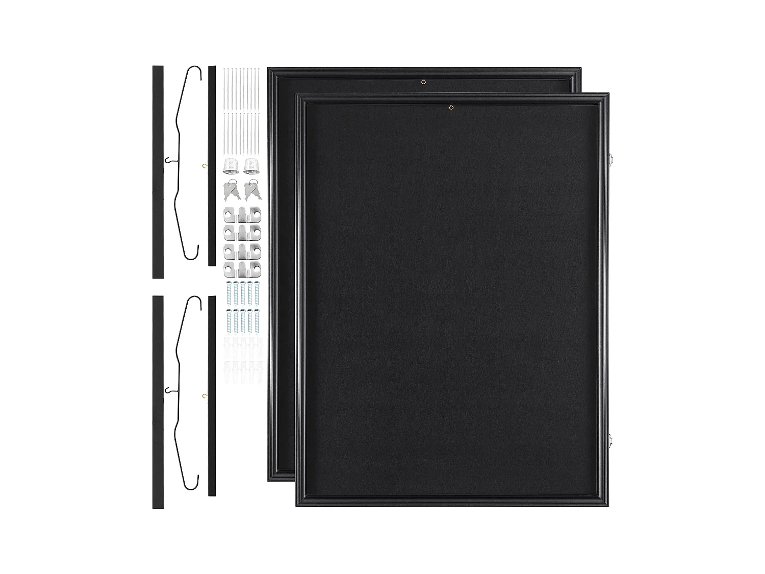 Display SucceBuy Vitrine voor T-Shirts 2 Stuks, Afmetingen 59 x 79 x 3.8cm, Schaduwdoos voor T-Shirts met Slot