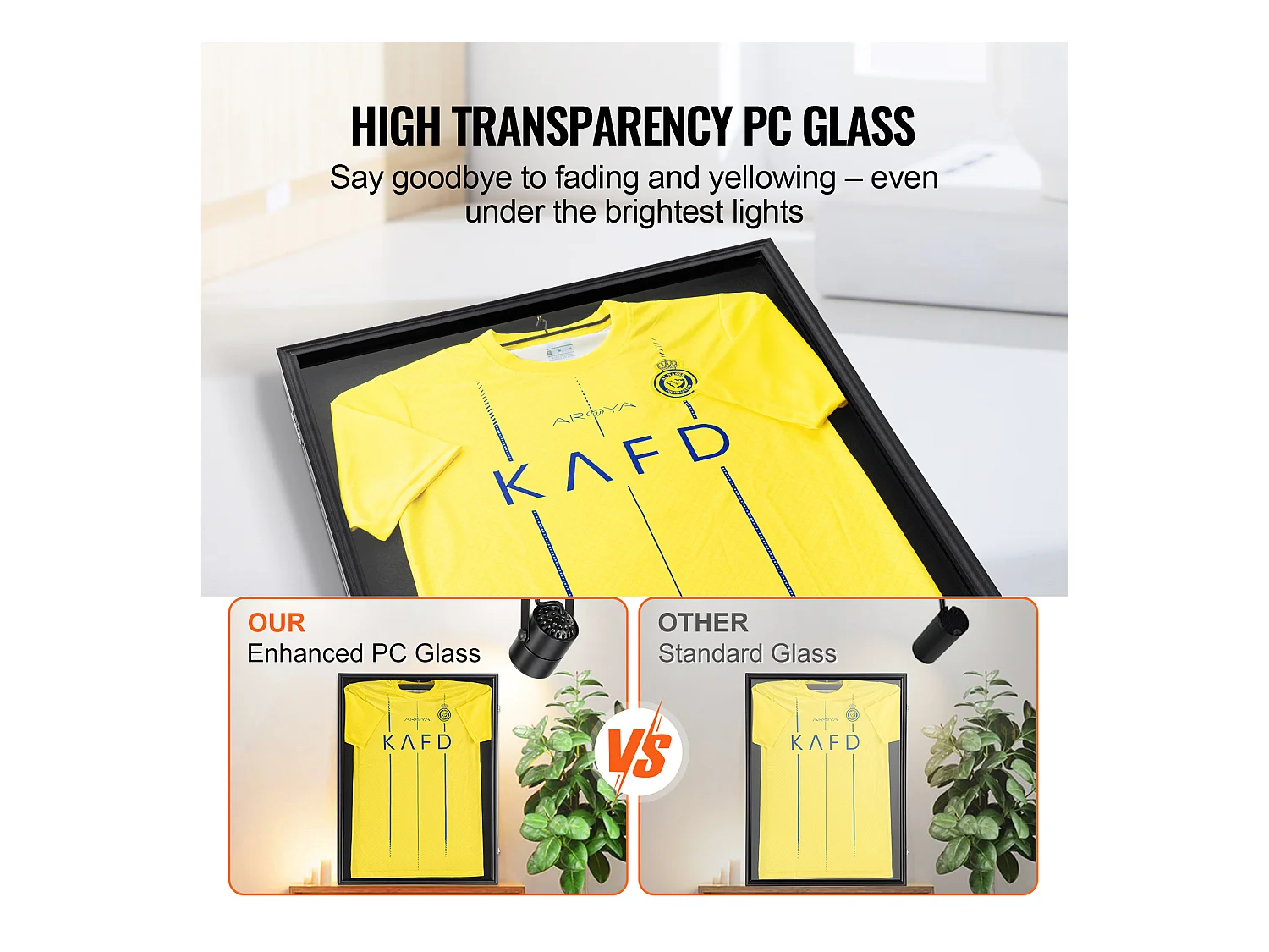 Display SucceBuy Vitrine voor T-Shirts 2 Stuks, Afmetingen 59 x 79 x 3.8cm, Schaduwdoos voor T-Shirts met Slot