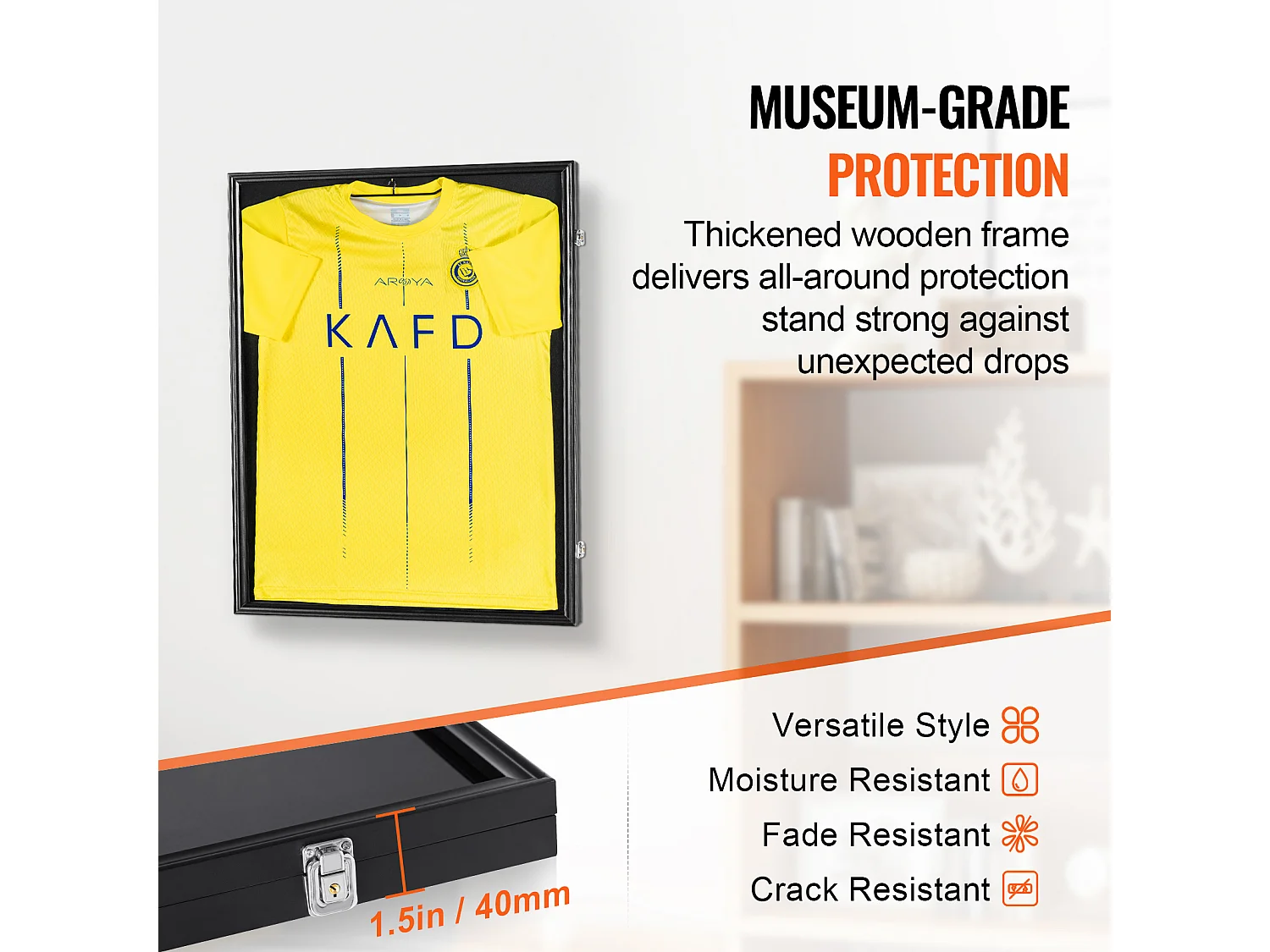 Exhibidor SucceBuy Vitrina para Camisetas 2 Piezas, Dimensiones 59 x 79 x 3.8cm, Caja de Sombra para Camisetas con Cerradura