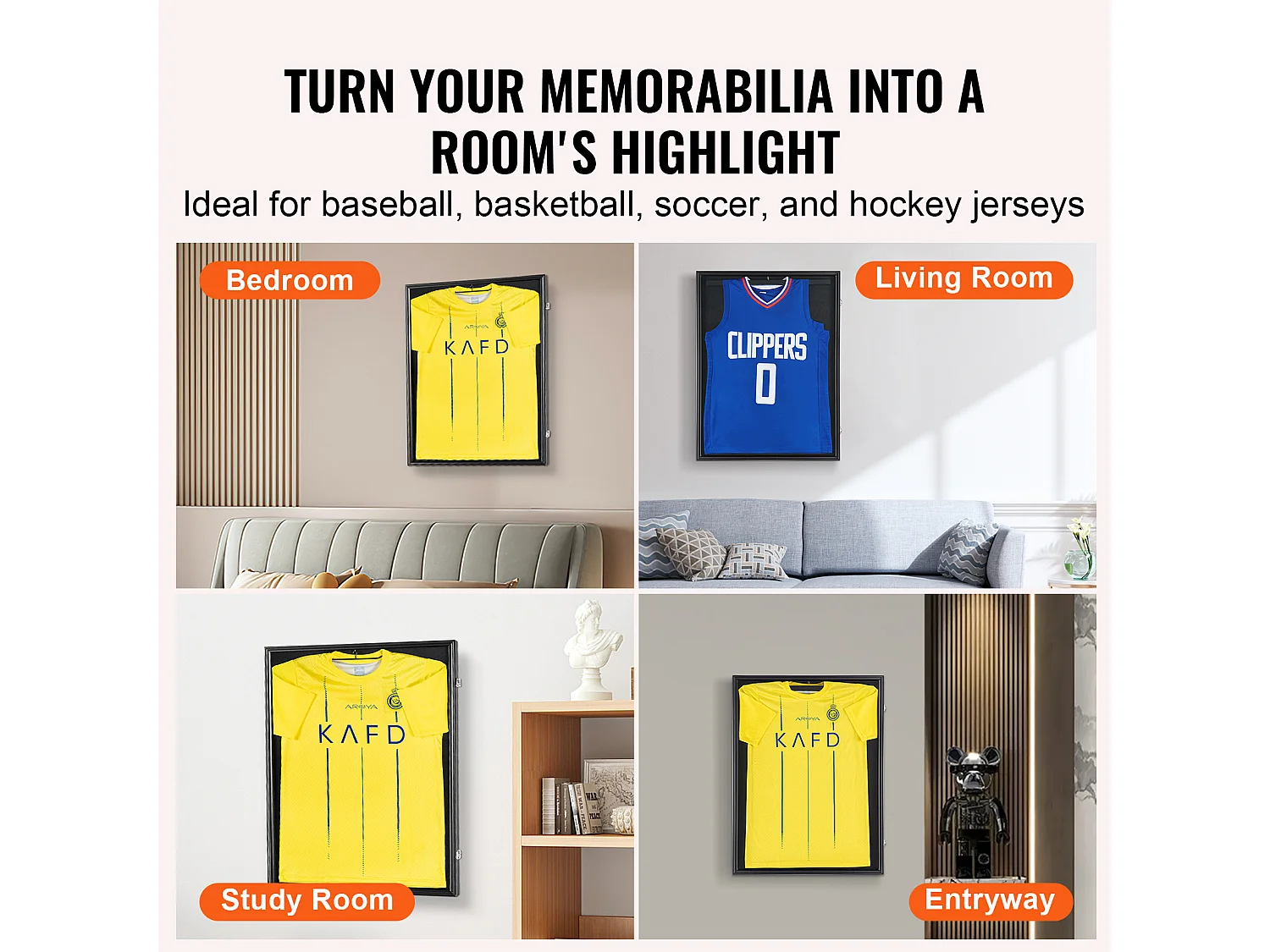 Exhibidor SucceBuy Vitrina para Camisetas 2 Piezas, Dimensiones 59 x 79 x 3.8cm, Caja de Sombra para Camisetas con Cerradura