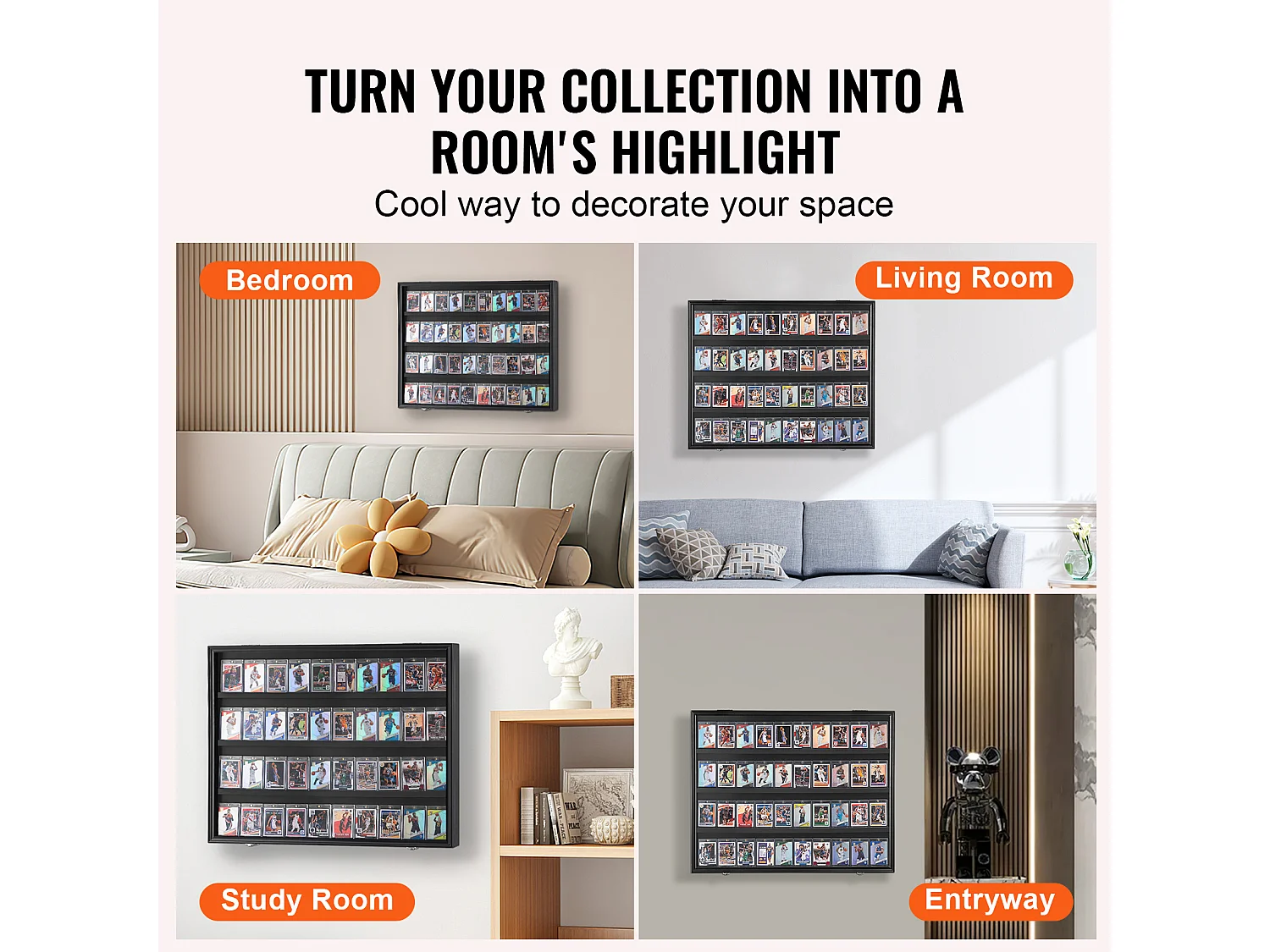 Display SucceBuy Vitrine 30 x 24 x 5.3cm voor 36 Gegradeerde Sportkaarten met 98% UV-Bescherming