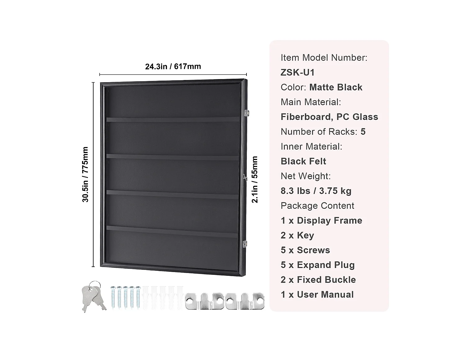 Présentoir SucceBuy 35 de Cartes de Sport Graduées, Taille 61.7 x 77.5 x 5.3cm et Protection UV à 98 %