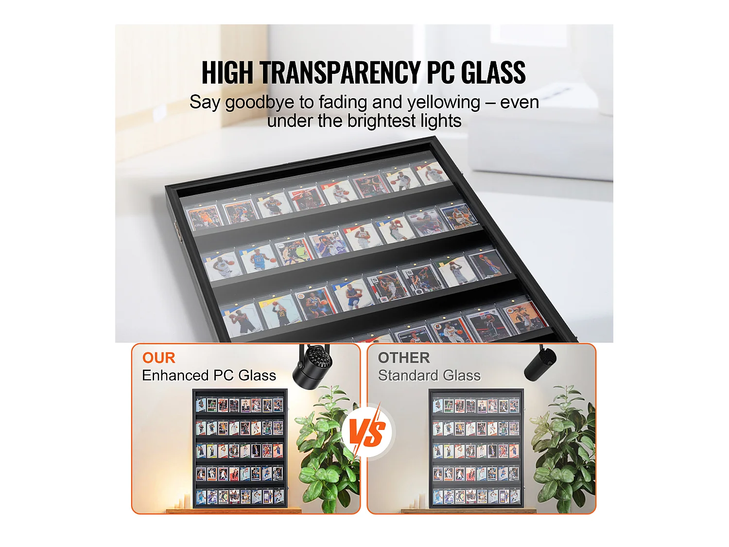 Présentoir SucceBuy 35 de Cartes de Sport Graduées, Taille 61.7 x 77.5 x 5.3cm et Protection UV à 98 %