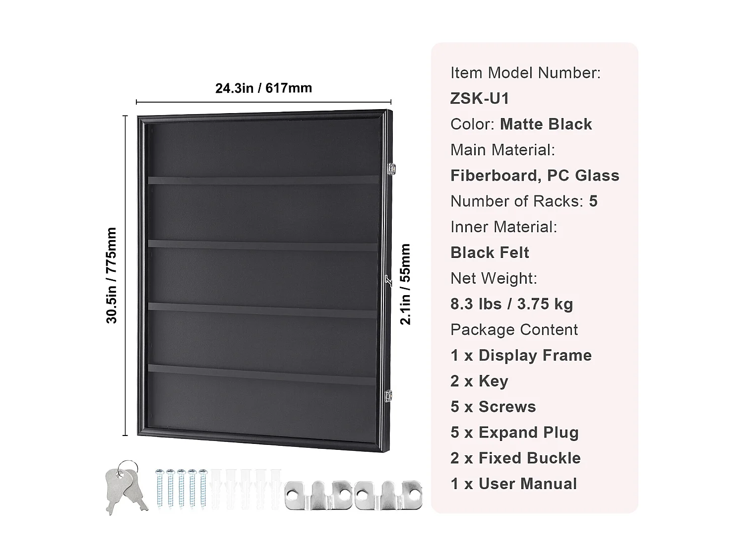 Display SucceBuy 35 van Gegradeerde Sportkaarten, Maat 61.7 x 77.5 x 5.3cm en 98% UV-Bescherming
