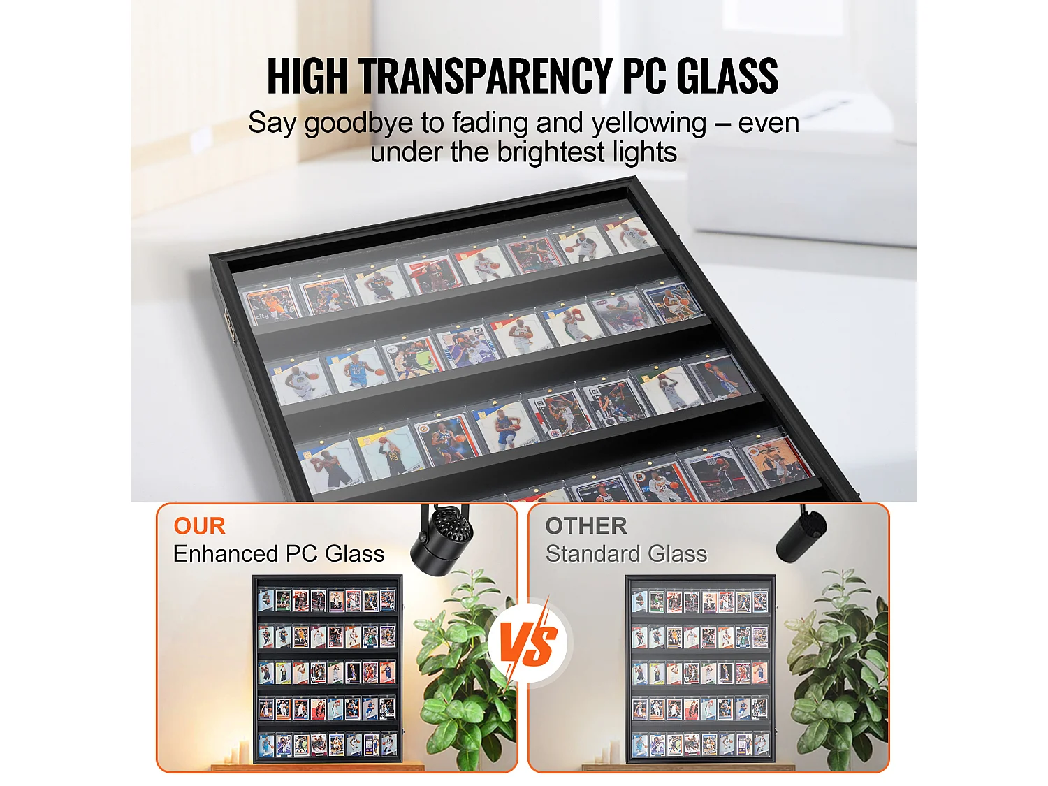 Display SucceBuy 35 van Gegradeerde Sportkaarten, Maat 61.7 x 77.5 x 5.3cm en 98% UV-Bescherming