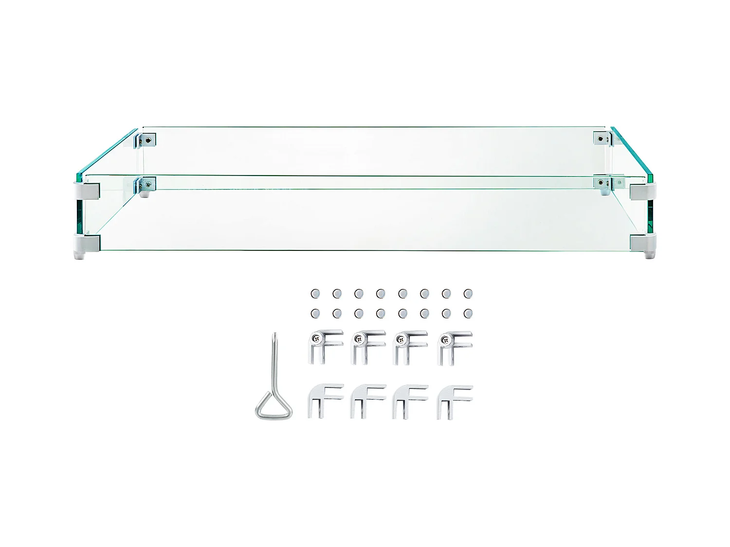 Pare-Vent en Verre Trempé pour Foyer SucceBuy, 965x267x152mm, PareVent de Protection contre le Vent