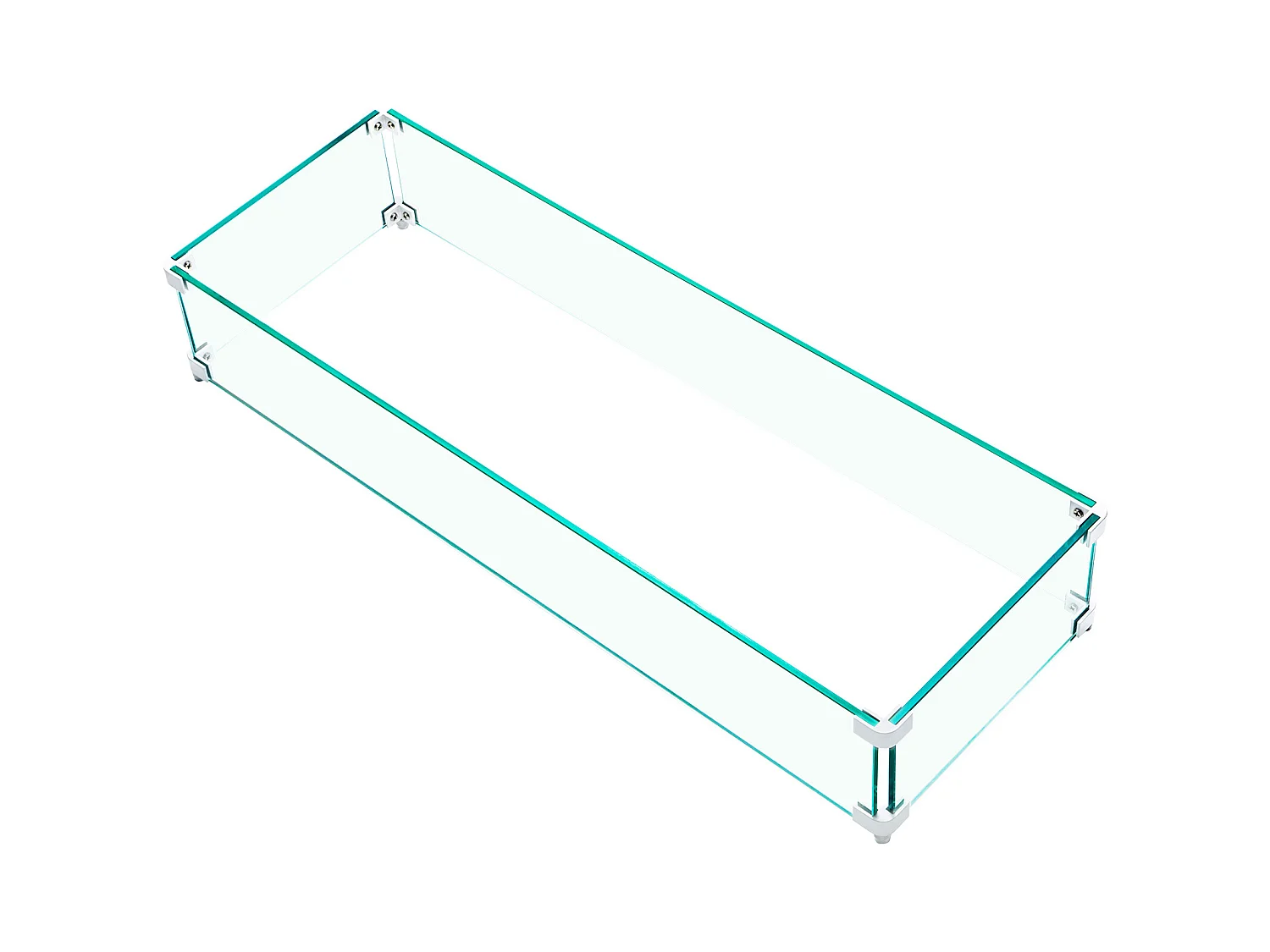 Paravento in Vetro Temperato per Caminetto SucceBuy, 965x267x152mm, Protezione dal Vento