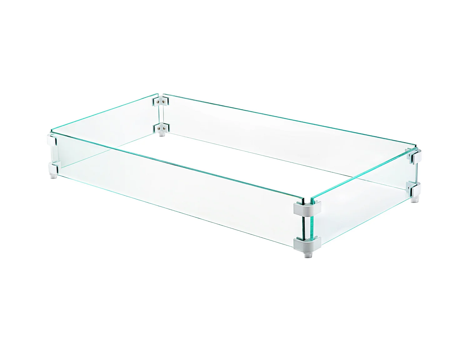 Paravento in Vetro Temperato per Caminetto SucceBuy, 965x267x152mm, Protezione dal Vento