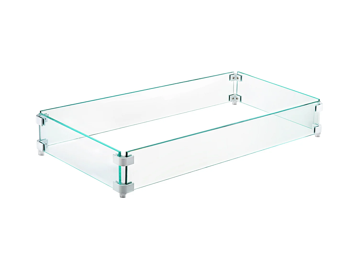 Paravento in Vetro Temperato per Caminetto SucceBuy, 965x267x152mm, Protezione dal Vento
