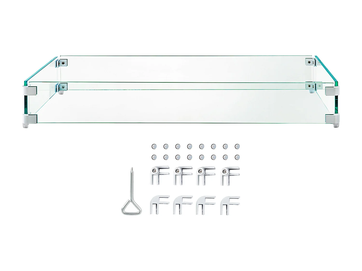 Pare-Vent en Verre Trempé pour Foyer SucceBuy, 965x267x152mm, PareVent de Protection contre le Vent