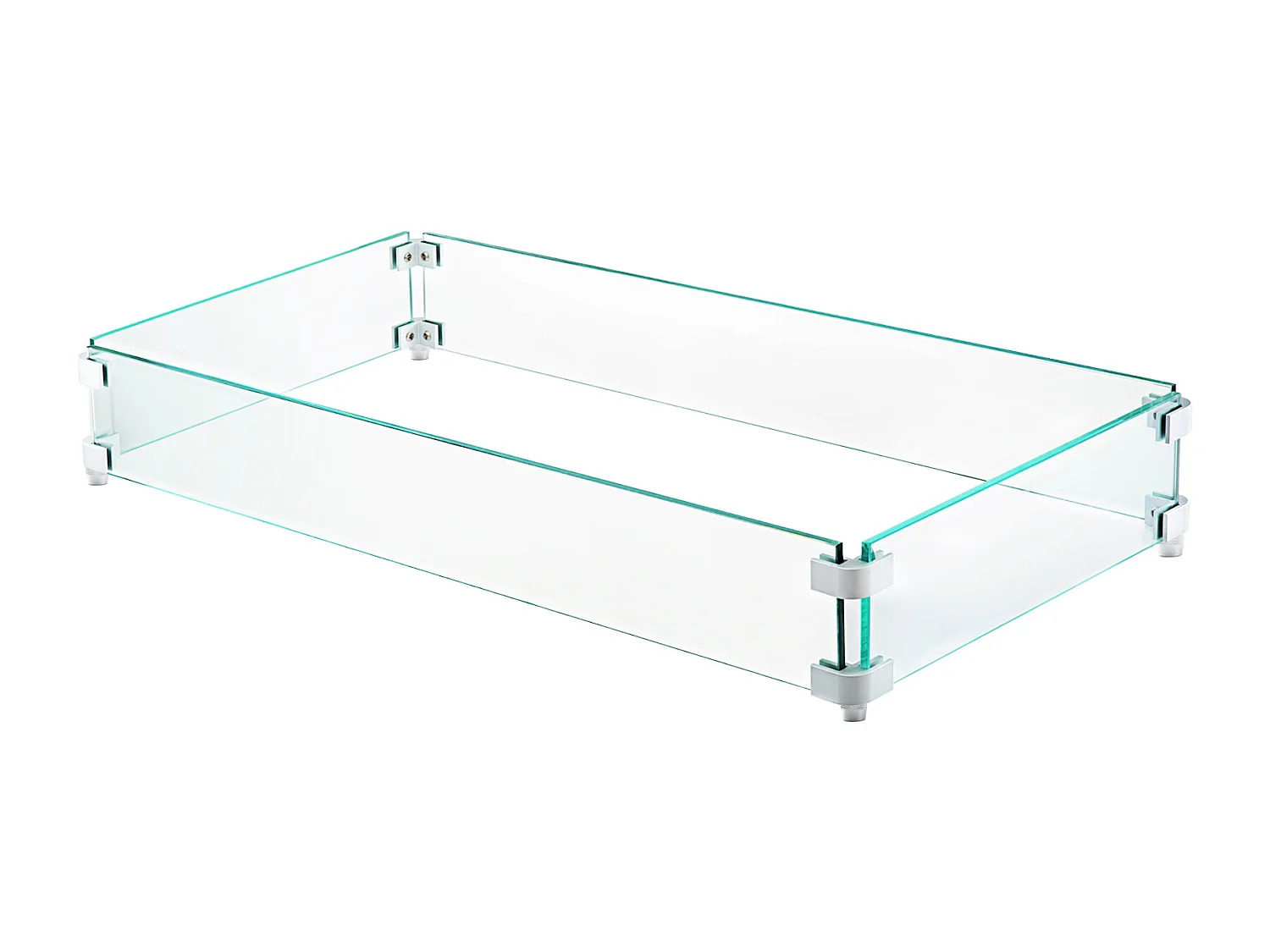 Pare-Vent en Verre Trempé pour Foyer SucceBuy, 965x267x152mm, PareVent de Protection contre le Vent