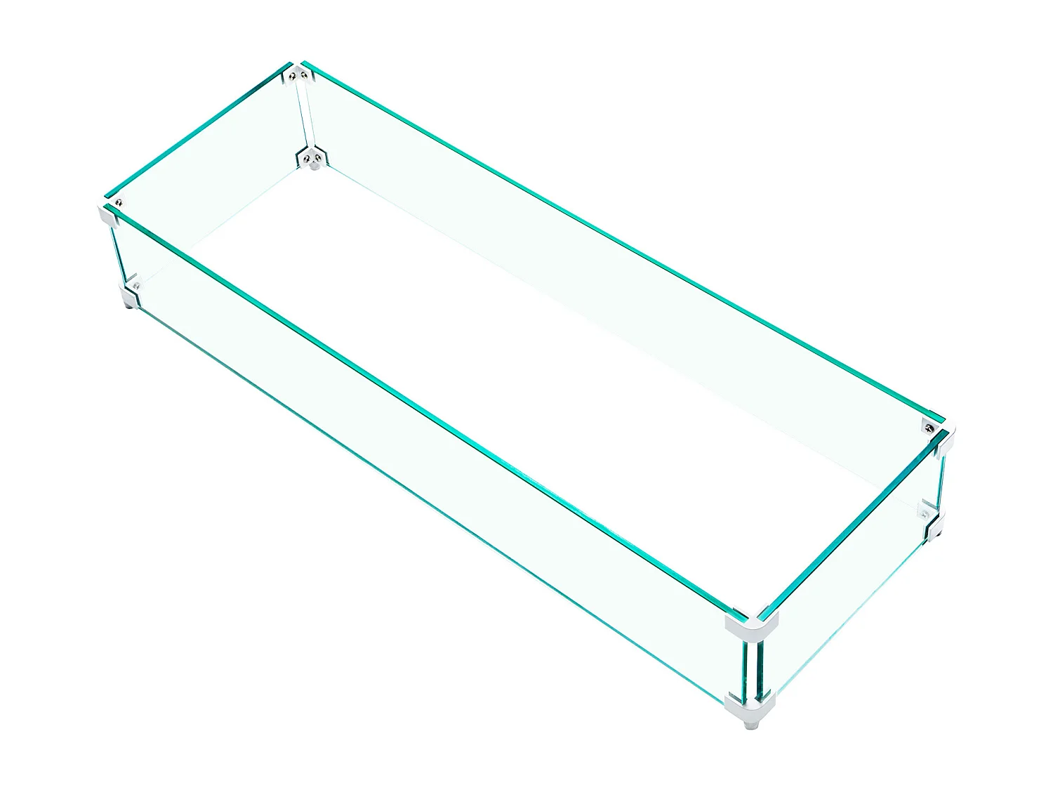 Pare-Vent en Verre Trempé pour Foyer SucceBuy, 965x267x152mm, PareVent de Protection contre le Vent