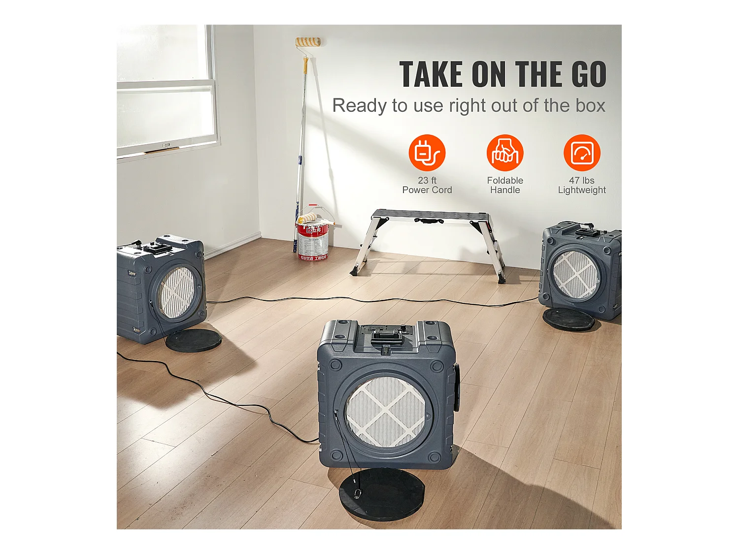 Purificateur d'Air à 3 Étages SucceBuy, Machine à Air Négatif Empilable, 550 CFM