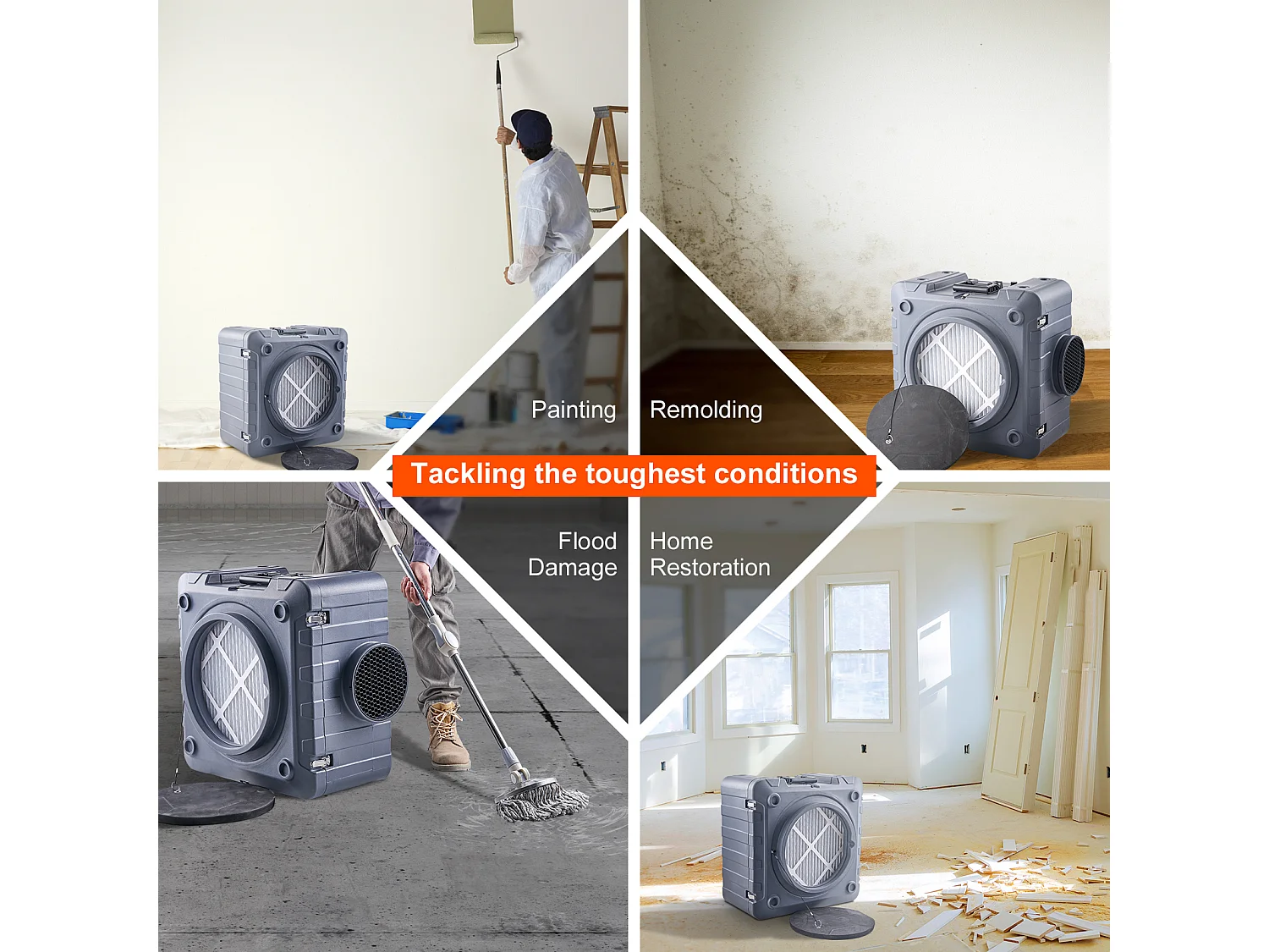 Purificateur d'Air à 3 Étages SucceBuy, Machine à Air Négatif Empilable, 550 CFM