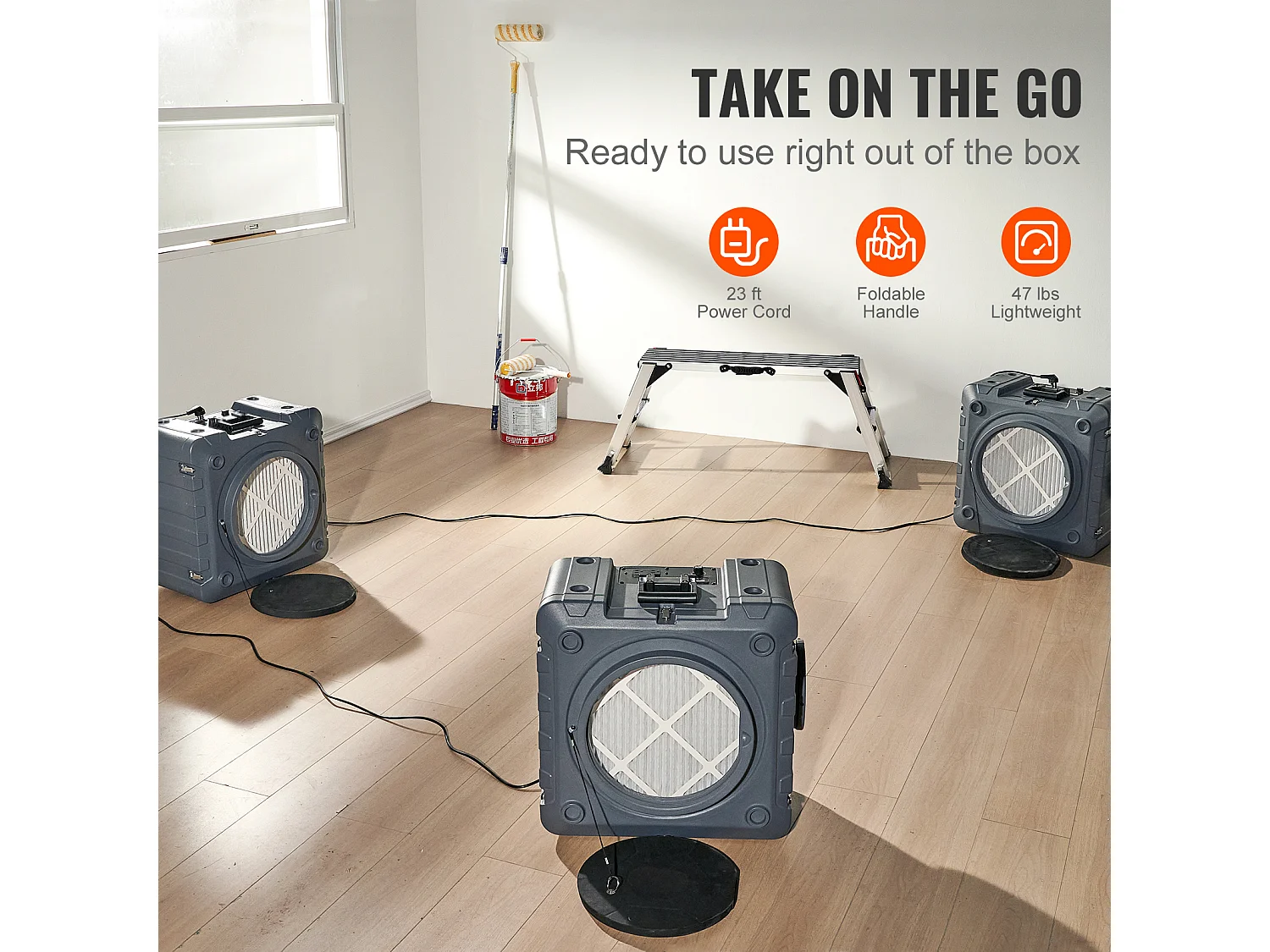 Purificateur d'Air à 3 Étages SucceBuy, Machine à Air Négatif Empilable, 550 CFM