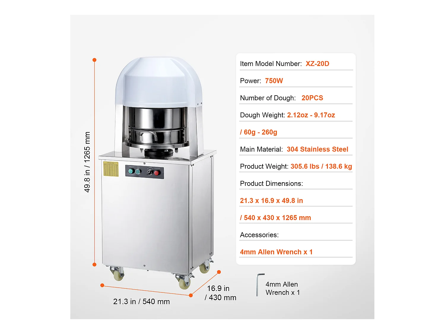 Diviseuse de Pâte Électrique SucceBuy, 20 Pièces, Automatique, pour Boulangerie