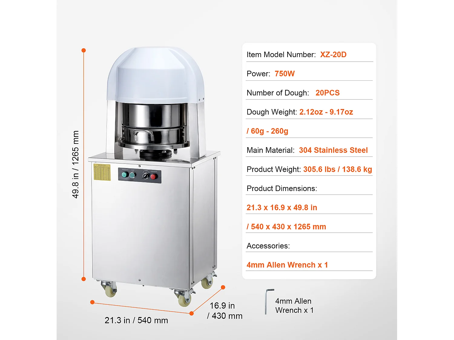Divisore Elettrico per Impasti SucceBuy, 20 Pezzi, Automatico, per Panifici