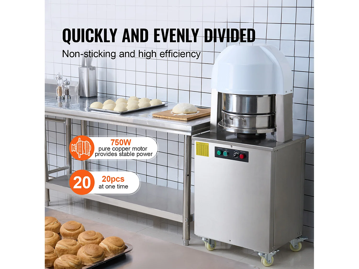 Divisore Elettrico per Impasti SucceBuy, 20 Pezzi, Automatico, per Panifici