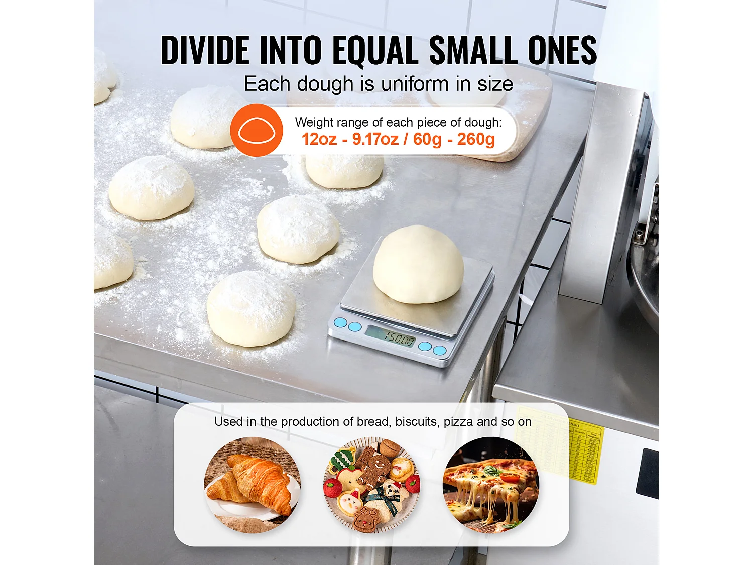 Divisore Elettrico per Impasti SucceBuy, 20 Pezzi, Automatico, per Panifici