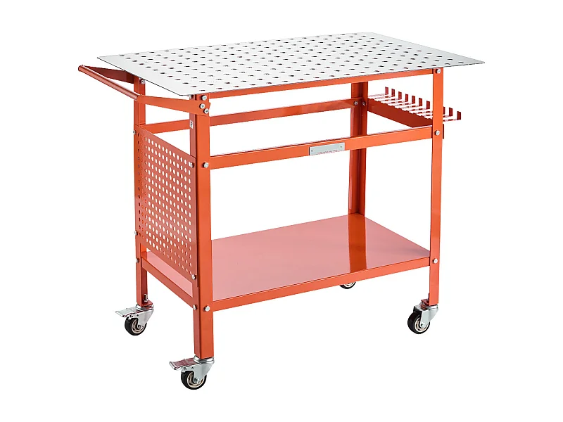 Table de Soudage, SucceBuy Table de Soudage 101.6 × 60.96 cm Capacité 363 kg avec Roulettes