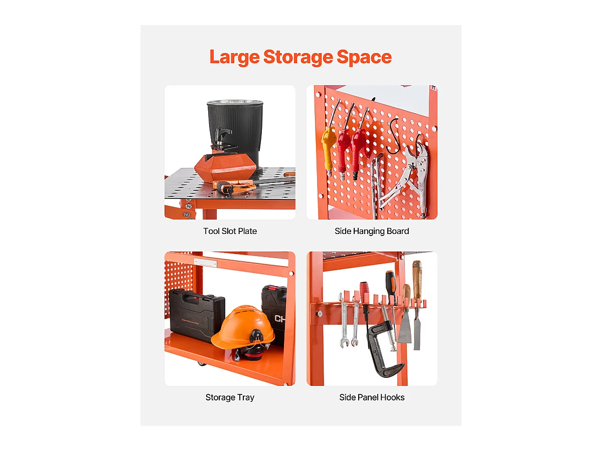 Table de Soudage, SucceBuy Table de Soudage 101.6 × 60.96 cm Capacité 363 kg avec Roulettes