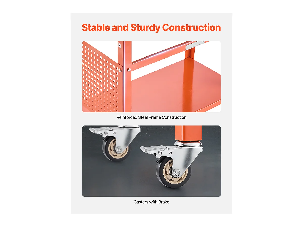 Table de Soudage, SucceBuy Table de Soudage 101.6 × 60.96 cm Capacité 363 kg avec Roulettes
