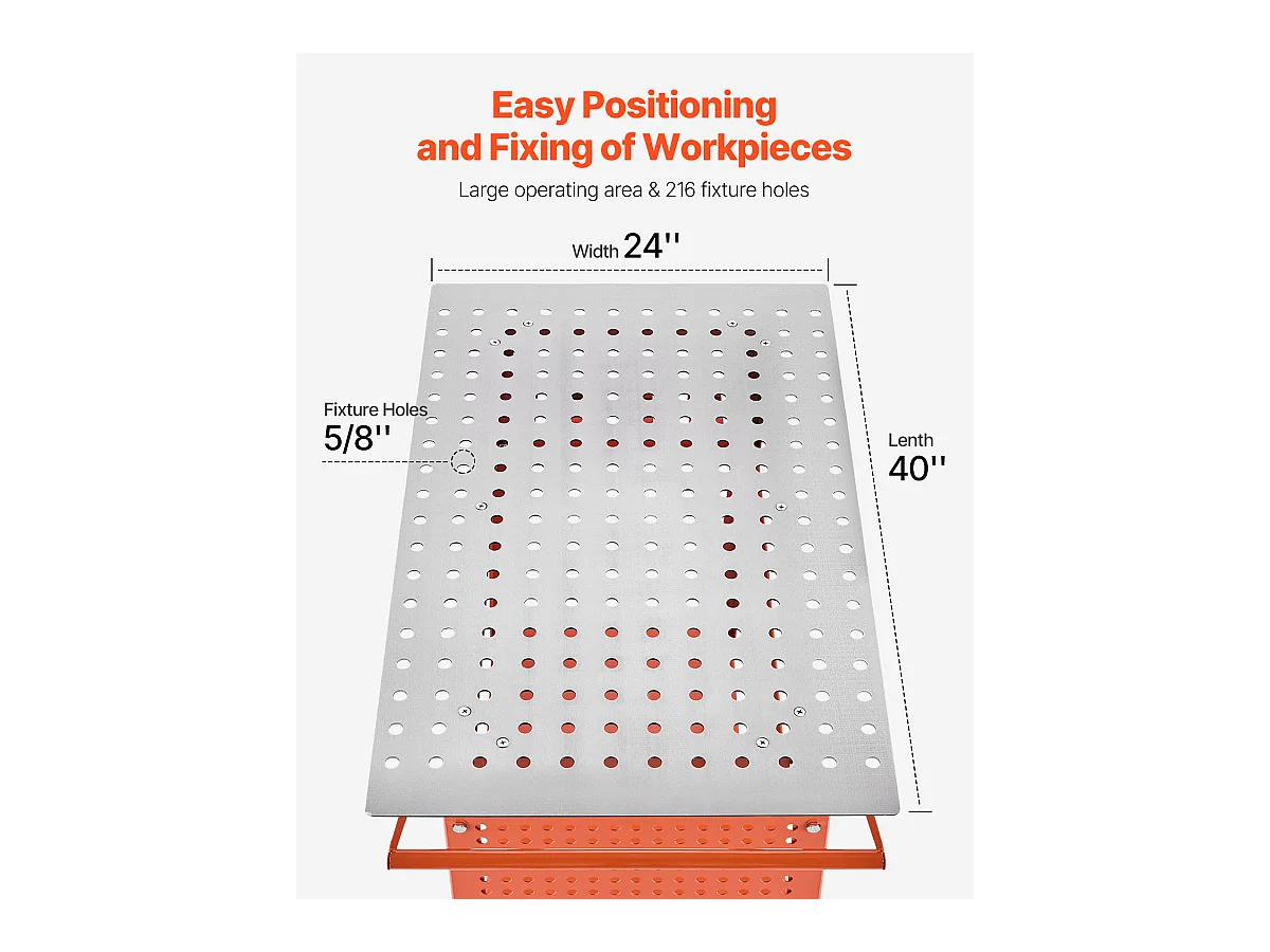 Table de Soudage, SucceBuy Table de Soudage 101.6 × 60.96 cm Capacité 363 kg avec Roulettes
