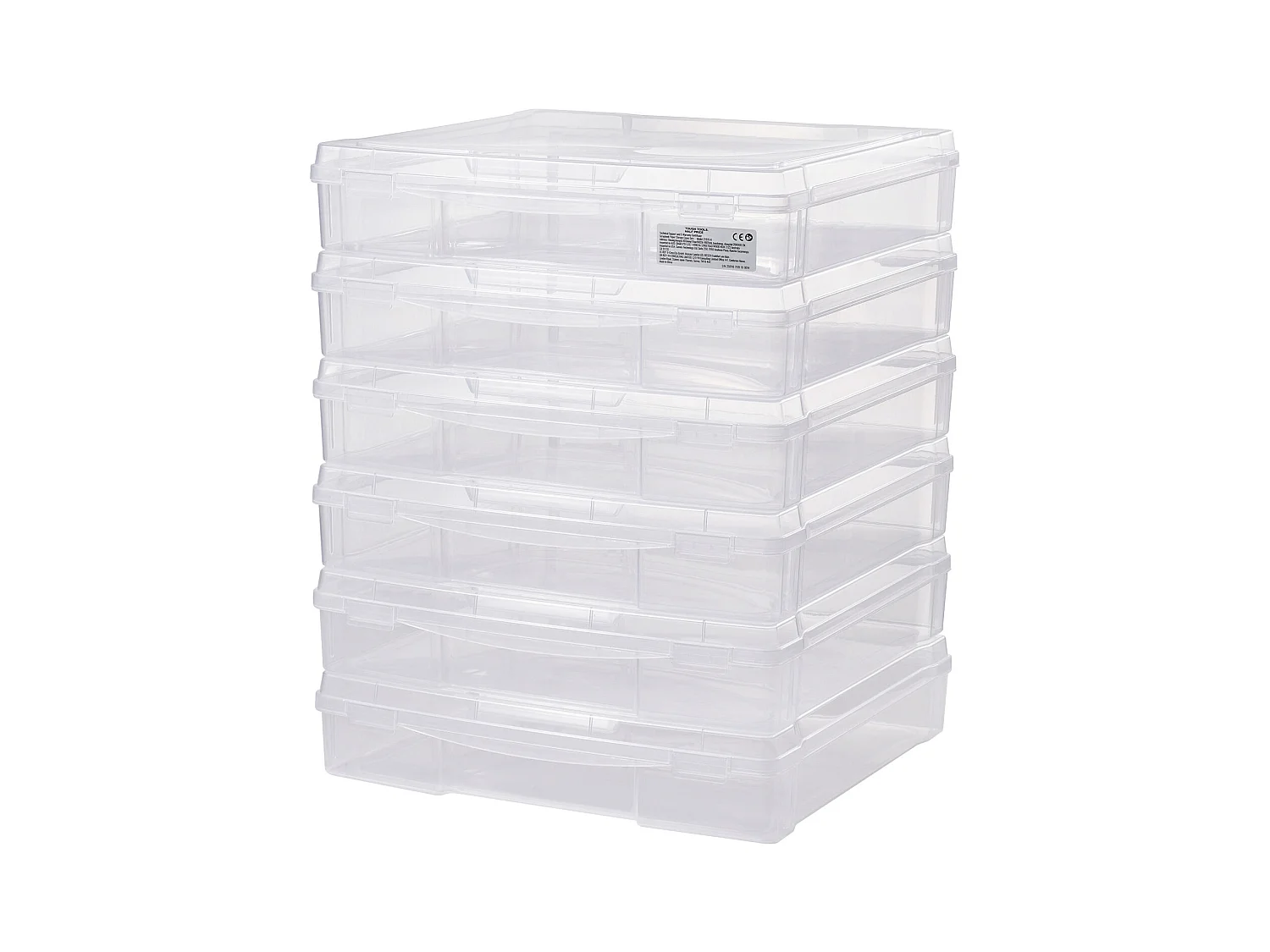 Boîtes de Rangement pour Papier de Scrapbooking SucceBuy, Boîtes de Jeux de Société Empilables en Plastique, Étui Transparent, Lot de 6