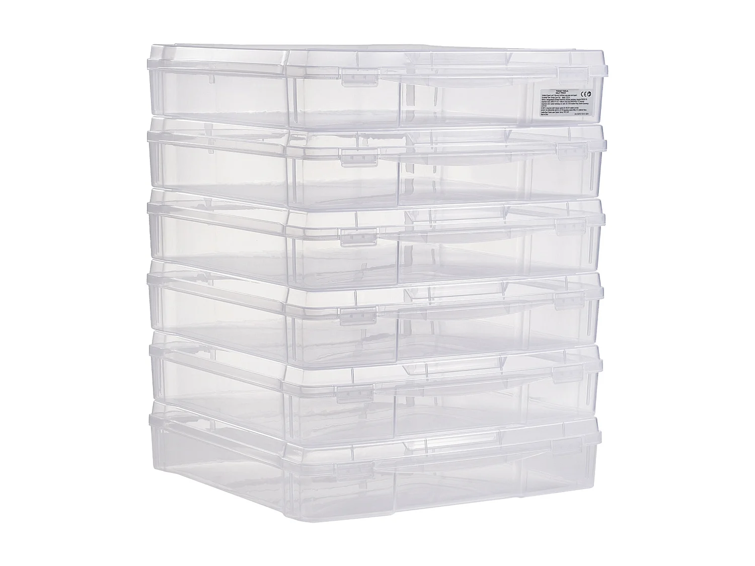 Boîtes de Rangement pour Papier de Scrapbooking SucceBuy, Boîtes de Jeux de Société Empilables en Plastique, Étui Transparent, Lot de 6