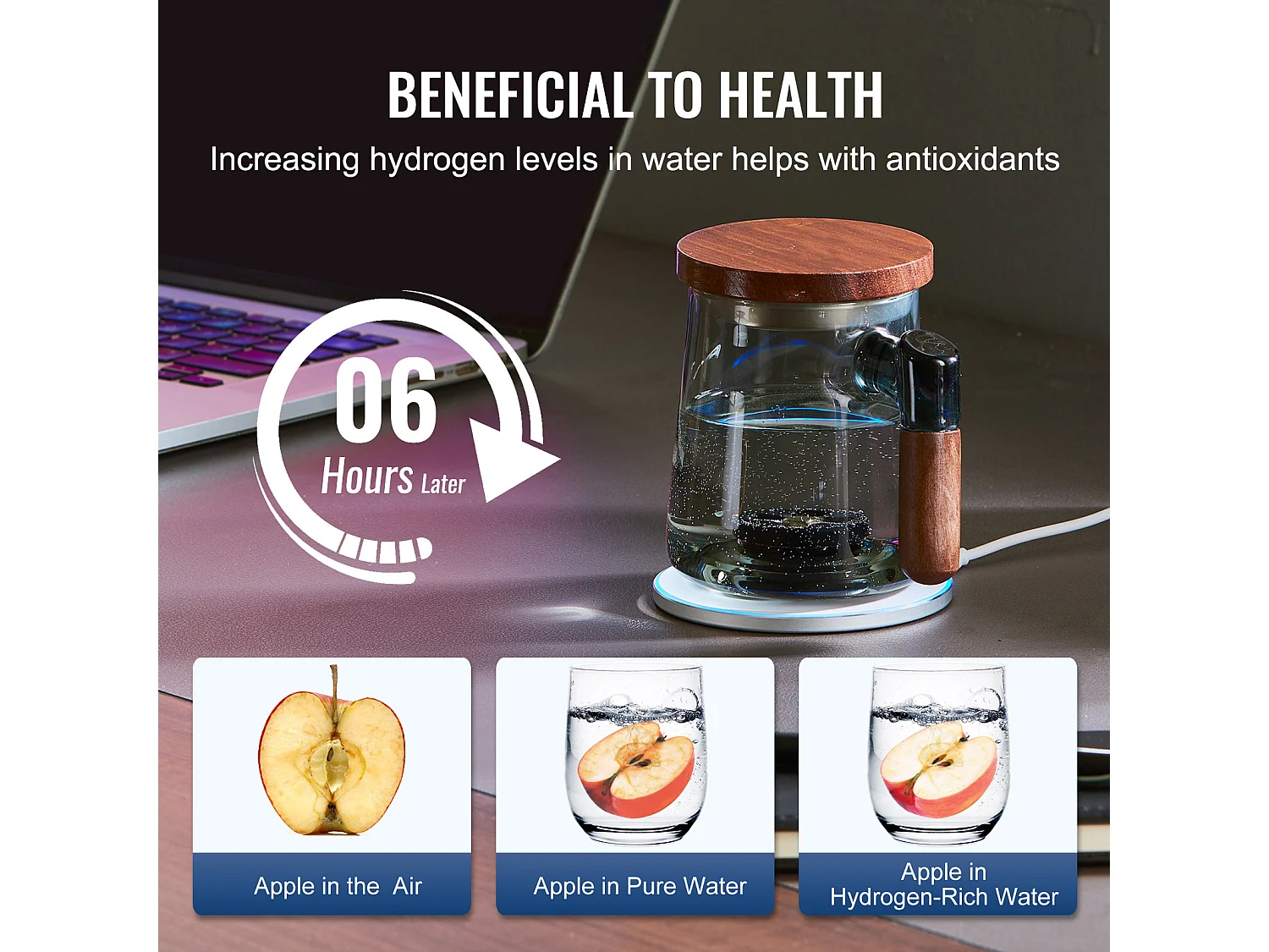 Gobelet à Eau Hydrogène SucceBuy, 400 ml, Générateur SPE, Machine Ioniseur