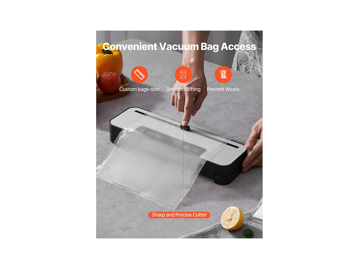 Machine sous Vide SucceBuy, Conservateur Automatique Rapide et Compact, 5 en 1, 100 W avec 10 Sacs