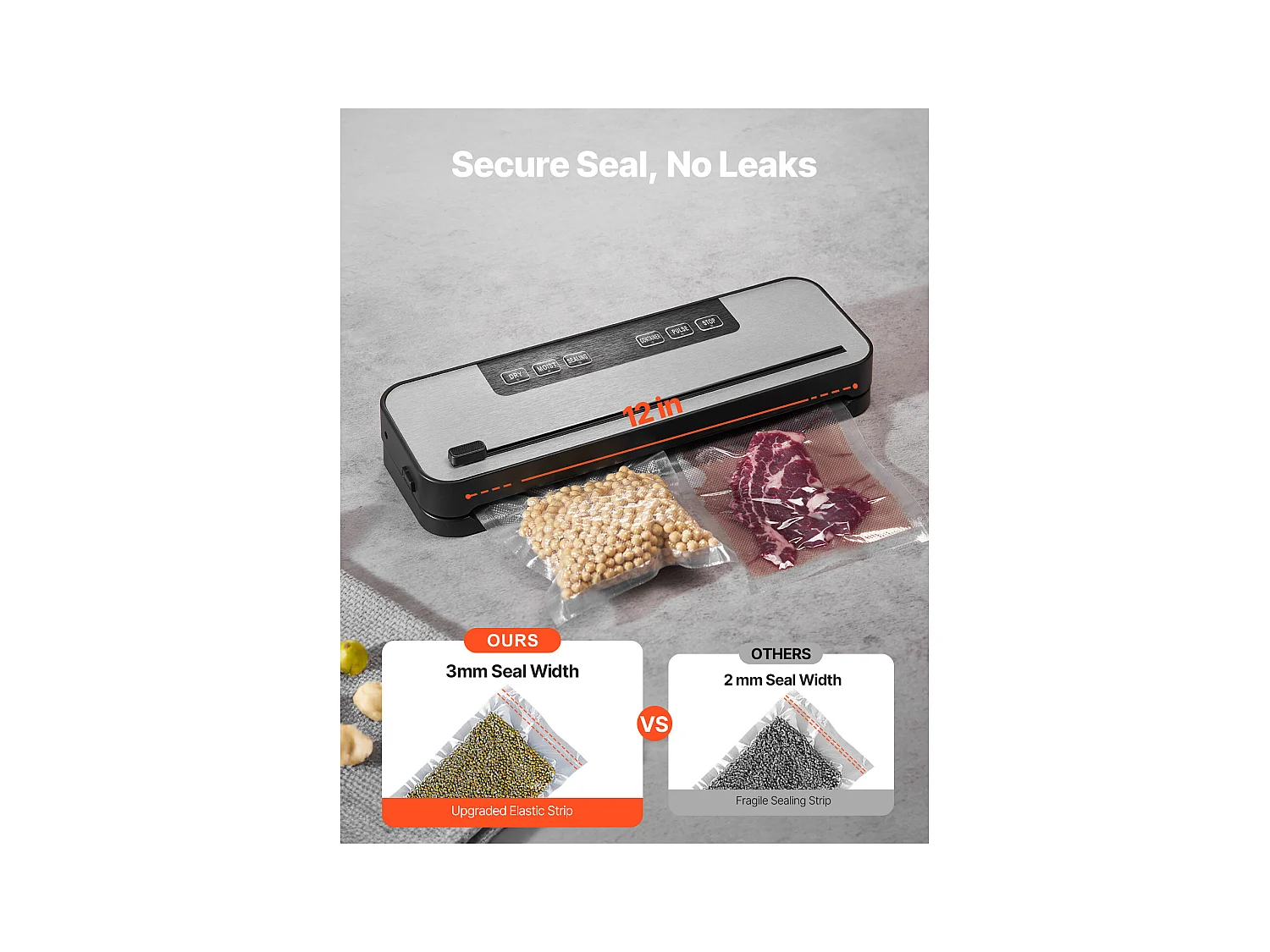 Machine sous Vide SucceBuy, Conservateur Automatique Rapide et Compact, 5 en 1, 100 W avec 10 Sacs