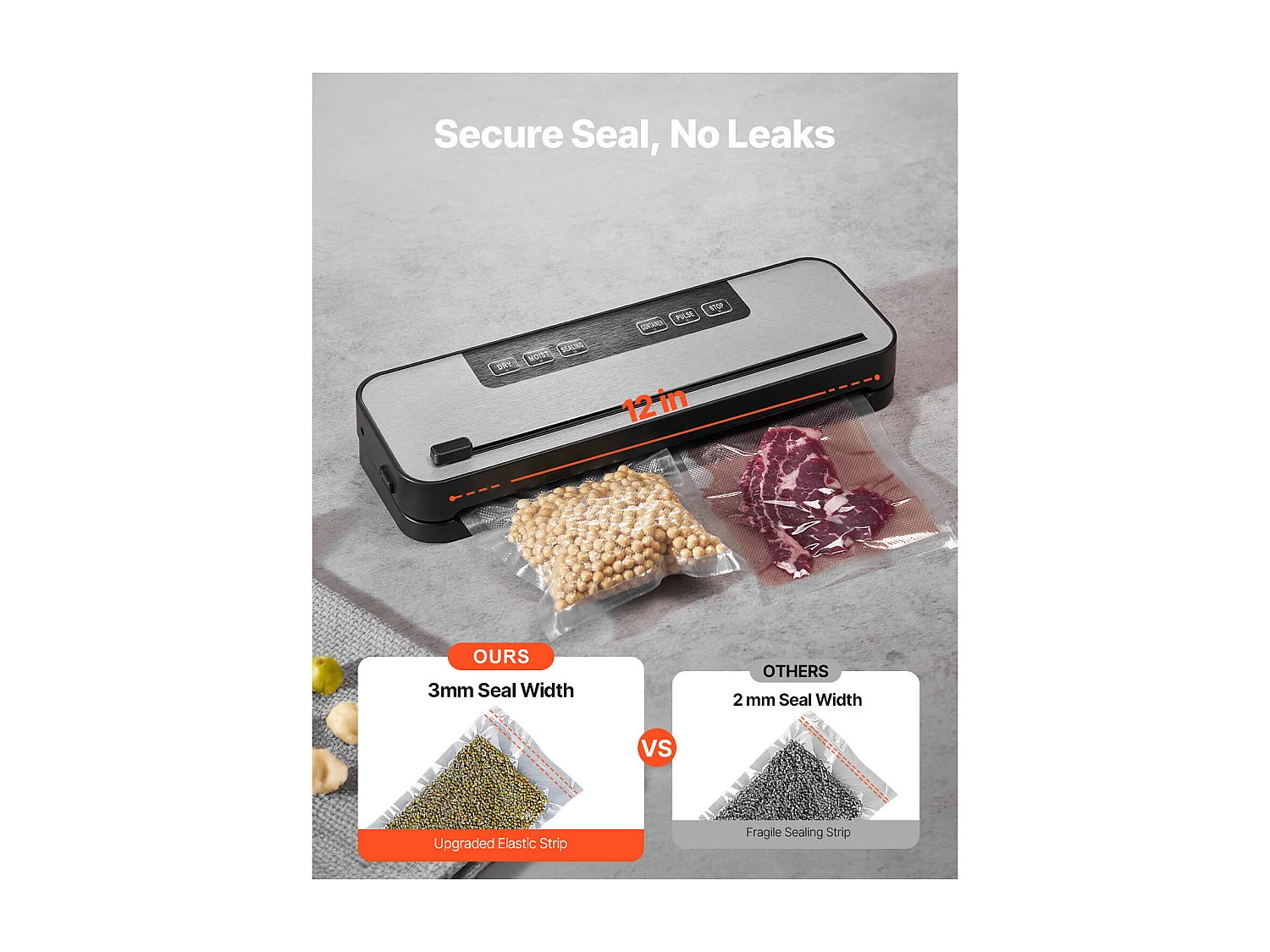 Machine sous Vide SucceBuy, Conservateur Automatique Rapide et Compact, 5 en 1, 100 W avec 10 Sacs