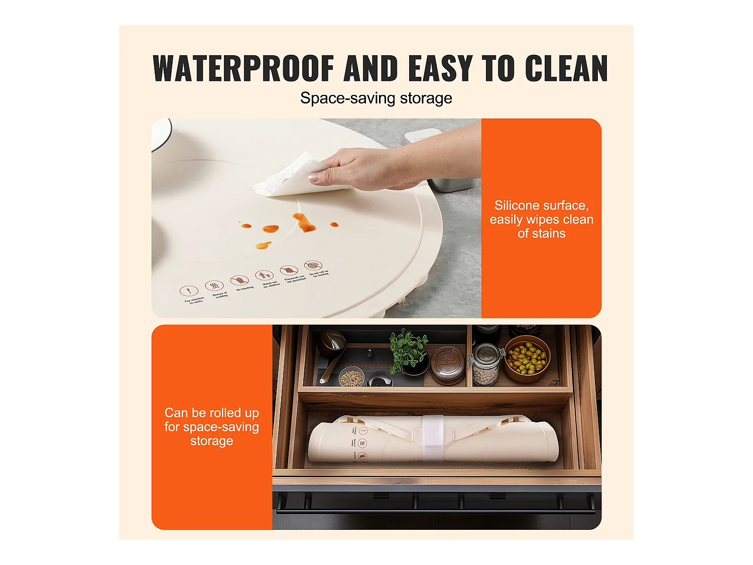 Piastra Riscaldante Elettrica Arrotolabile SucceBuy, con Controllo della Temperatura, per Buffet