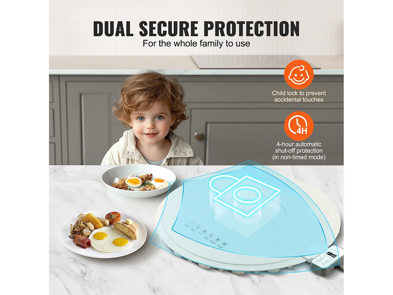 Piastra Riscaldante Elettrica Arrotolabile SucceBuy, con Controllo della Temperatura, per Buffet