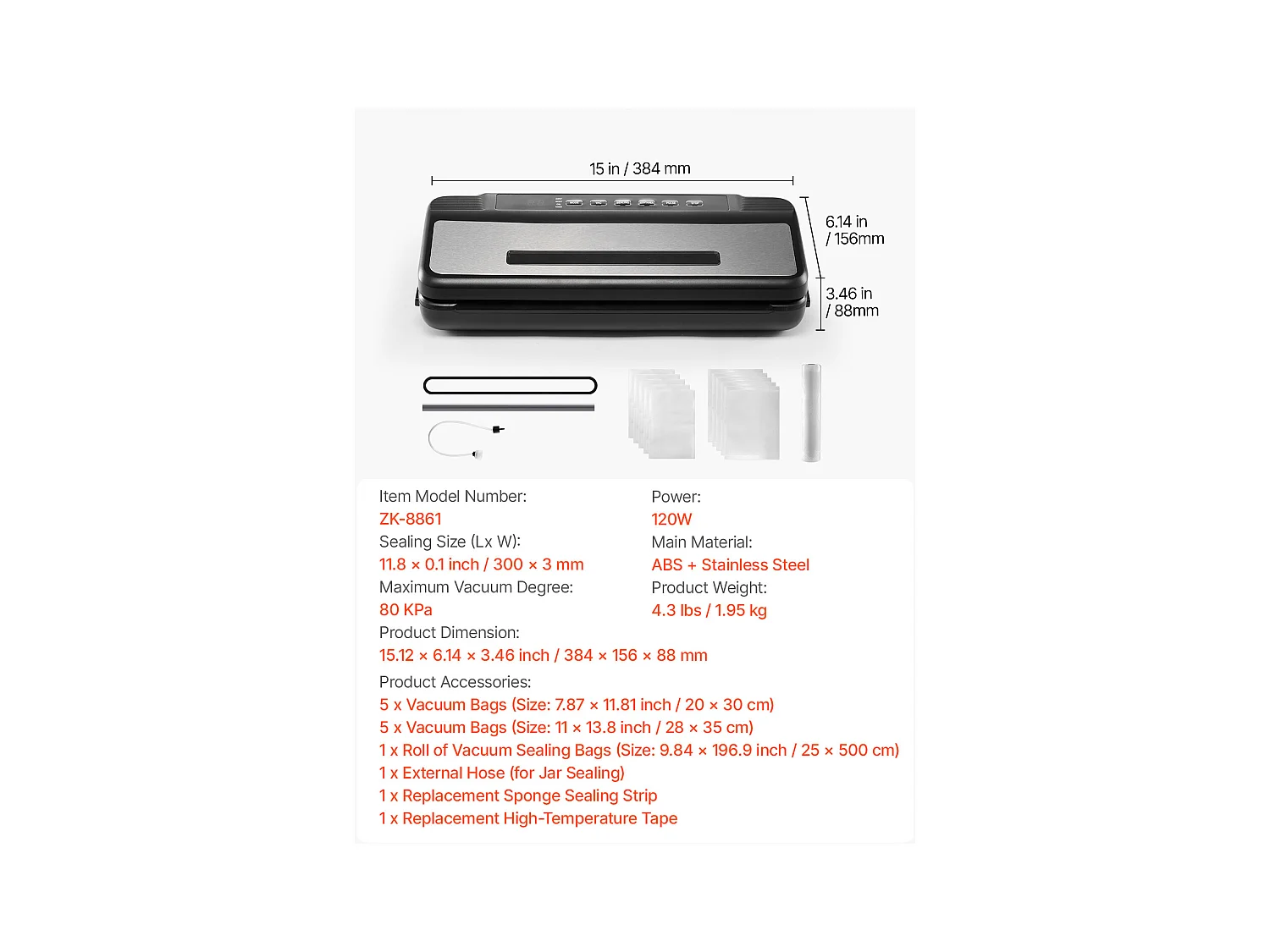 Machine sous Vide SucceBuy, Conservateur Automatique Rapide et Compact, 120 W avec 10 Sacs