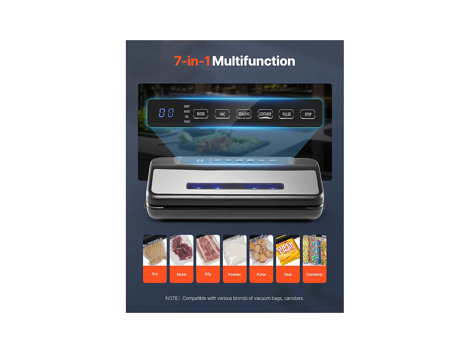 Machine sous Vide SucceBuy, Conservateur Automatique Rapide et Compact, 120 W avec 10 Sacs