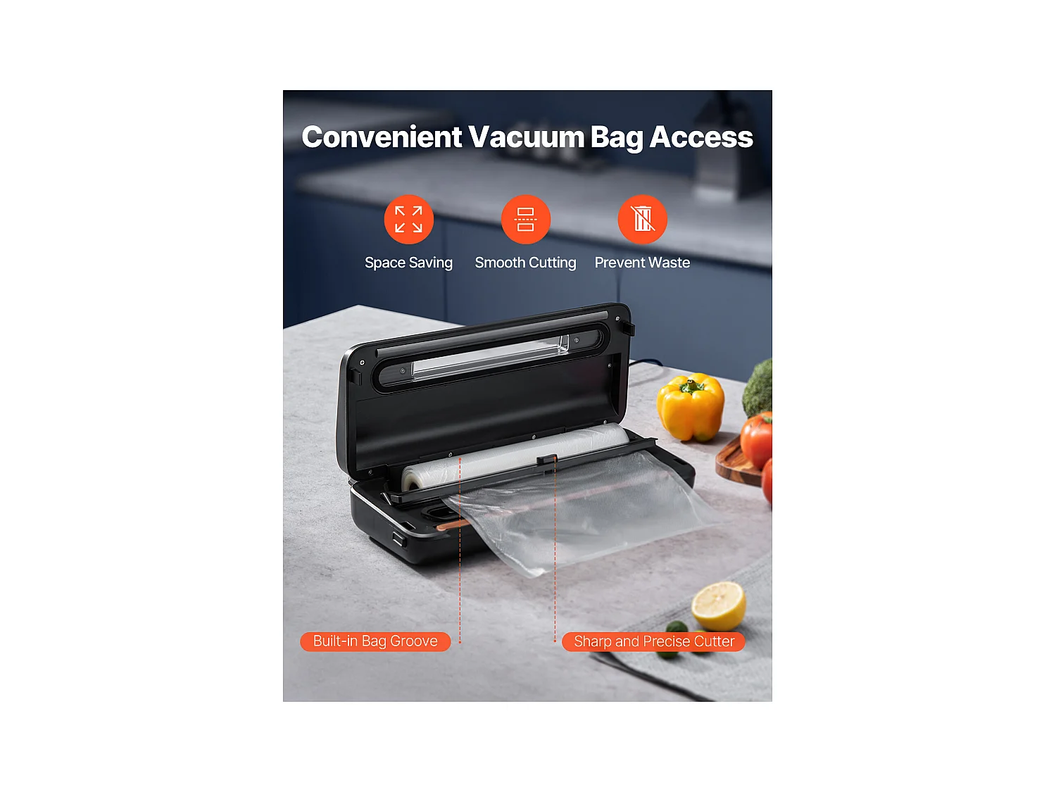 Machine sous Vide SucceBuy, Conservateur Automatique Rapide et Compact, 120 W avec 10 Sacs