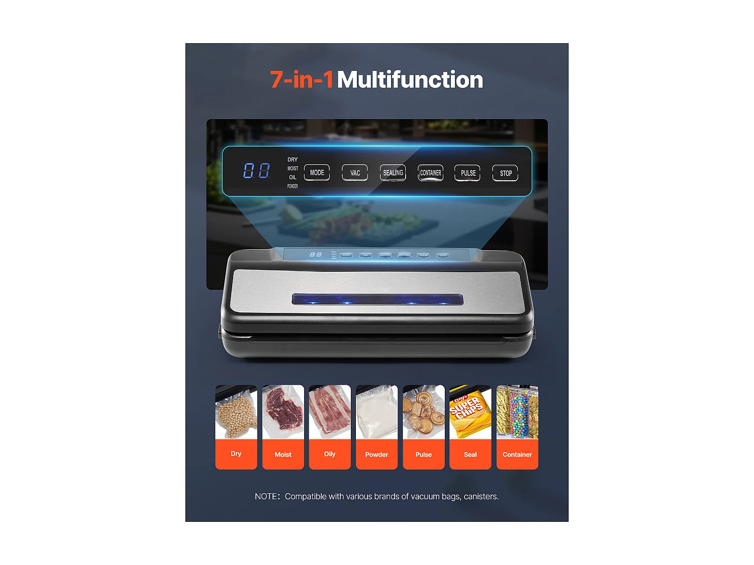 Machine sous Vide SucceBuy, Conservateur Automatique Rapide et Compact, 120 W avec 10 Sacs