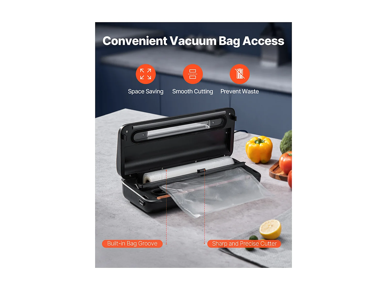 Machine sous Vide SucceBuy, Conservateur Automatique Rapide et Compact, 120 W avec 10 Sacs