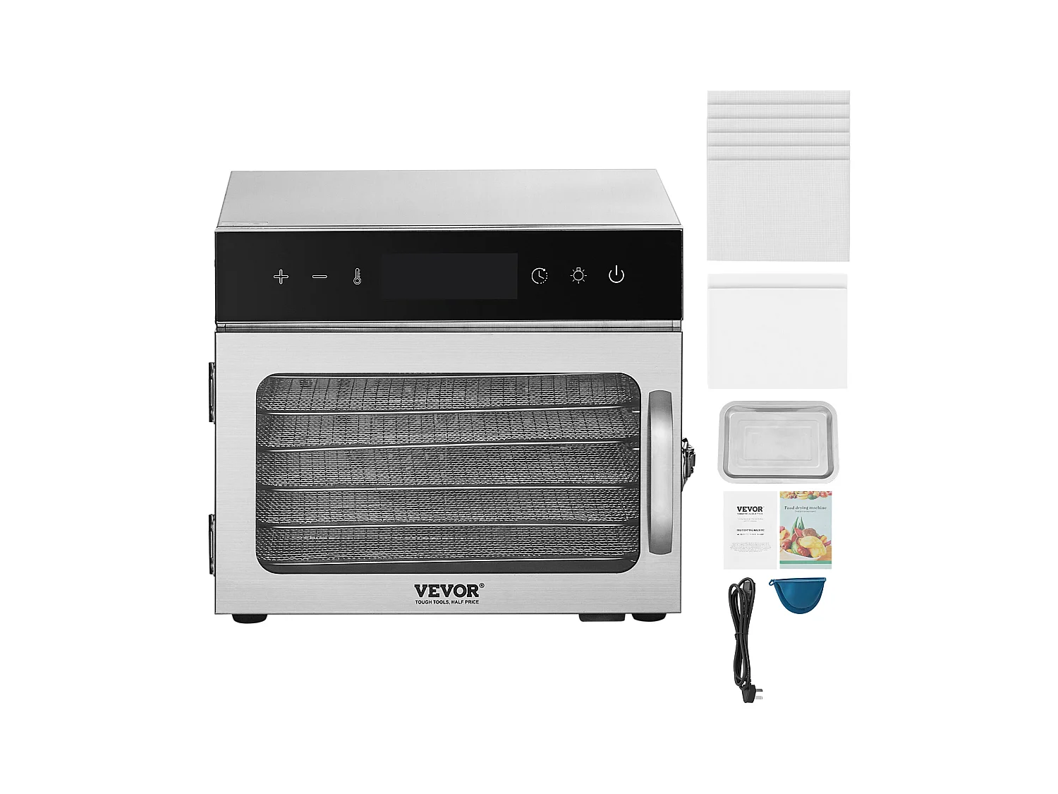 Voedseldehydrator SucceBuy, 6 Roosters van Roestvrij Staal, 400 W, voor het Drogen van Groenten en Fruit